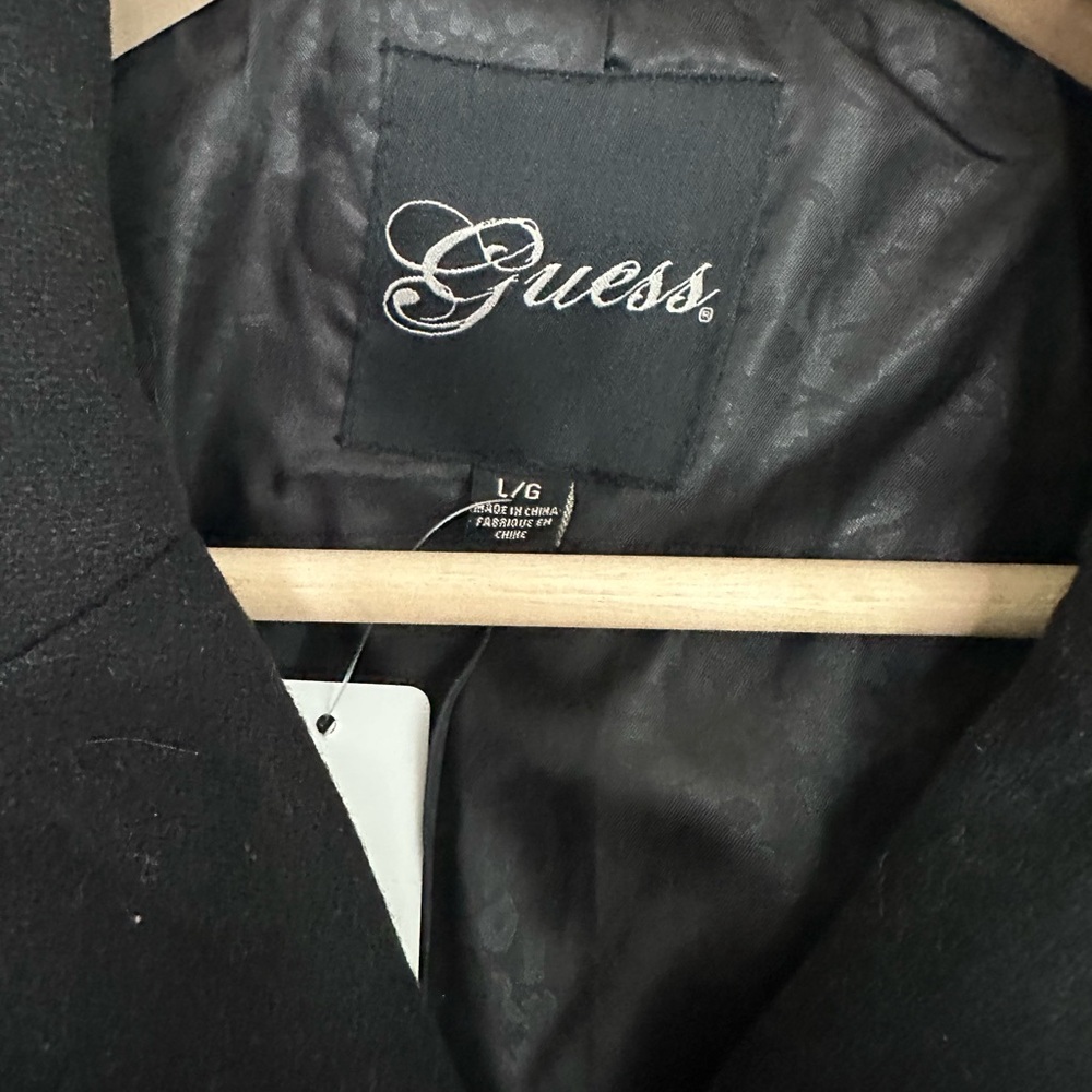 Guess Black Peacoat with pockets Size Large - Picture 2 of 4